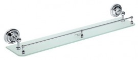 Bemeta RETRO chrom polička skleněná 600x85x120 mm, s hrazdou   144302262